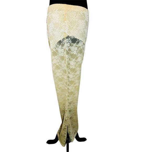 Vintage TOWER Gold Brocade Bell Bottom Pants – Made in USA – Size L - Picture 4 of 6